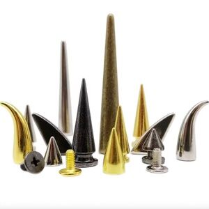 8-sets Metal Decor Punk Bullet Sharp Spike Cone Screw Back Rivet Stud Spot Nail
